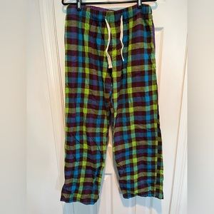 LBOTTOMS O.U.T  Plaid with Pockets 100% Cotton Pajamas Pants. Size Medium